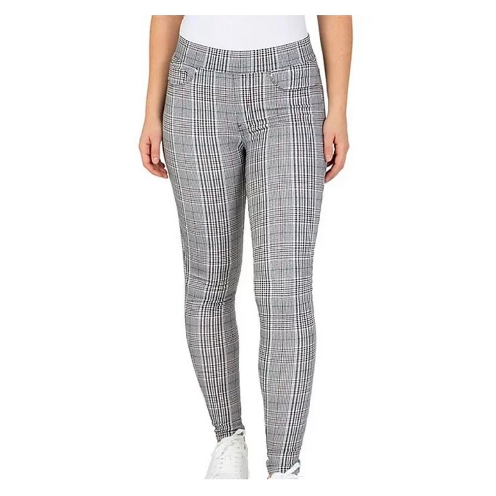 SEVEN7 STRETCHY PLAID LEGGINGS